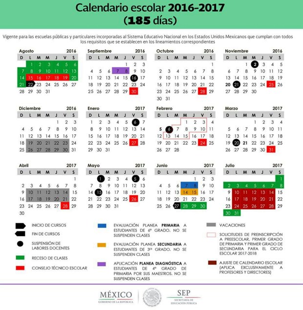 CALENDARIO ESCOLAR 2016-2017